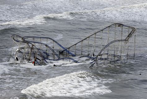 Hurricane Sandy Slams New Jerseys Historic Seaside Heights Boardwalk