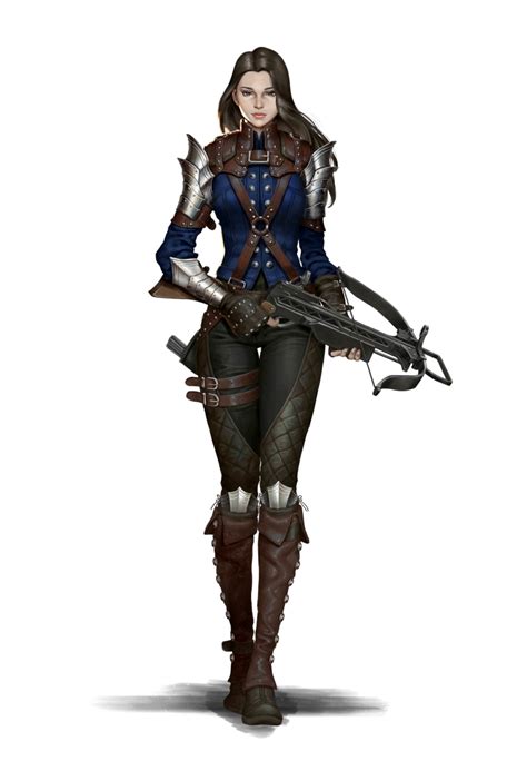 Female Human Crossbow Fighter Pathfinder Pfrpg Dnd Dandd 35 5e 5th Ed