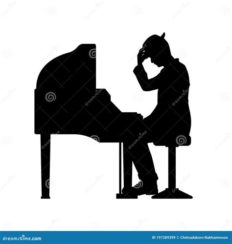 Piano Player Silhouette Vector Stock Vector Illustration Of