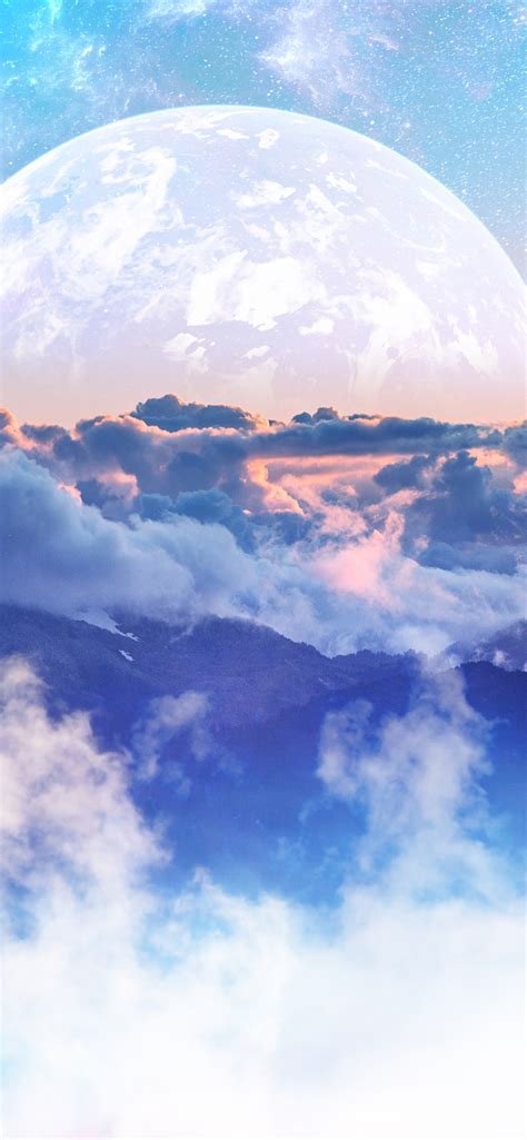 Above Clouds Wallpaper 4k Moon Planet Mountains Clouds Sunny Day