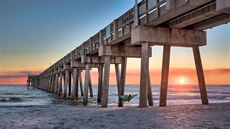 Gamma Photography Of Brown Wooden Bridge During Sunset Hd Wallpaper