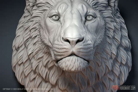Artstation Lion Head Sculpture 3d Model Updated