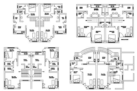 Twin House Detail Drawing In Dwg File Types Of Architecture