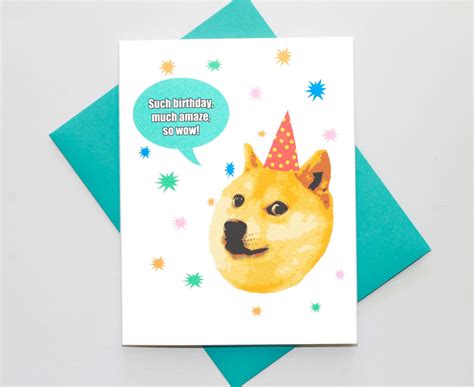 Funny Birthday Card Doge Card Much Amaze Such By Turtlessoup
