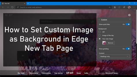 Set Custom Background Images For New Tab Pages In Microsoft Edge I Images