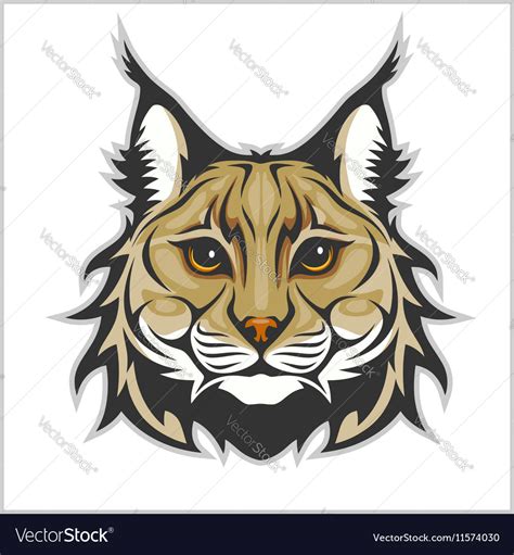 Head Lynx Isolated On White Mascot Logo Vector Image