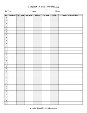 Download, fill in and print monthly bills payment log template pdf online here for free. Monitor the temperature of medication in storage with this printable tracker for hospitals and c ...