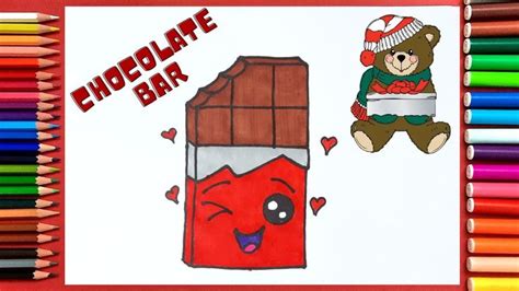 how to draw a cute chocolate bar easy chocolate drawing drawings drawing for beginners