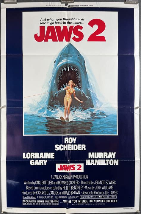 JAWS Original Vintage Movie Poster Starring Roy Scheider Original