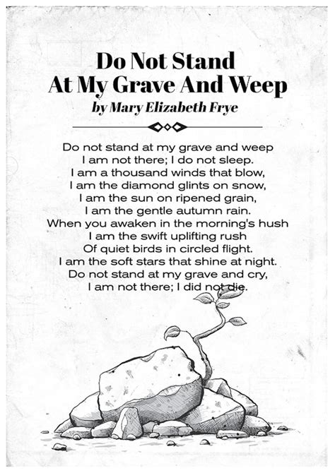 Do Not Stand At My Grave And Weep Mary Elizabeth Frye Poem Etsy