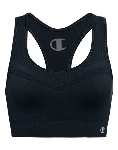 Champion Synthetic The Infinity Racerback Sports Bra In Black Lyst