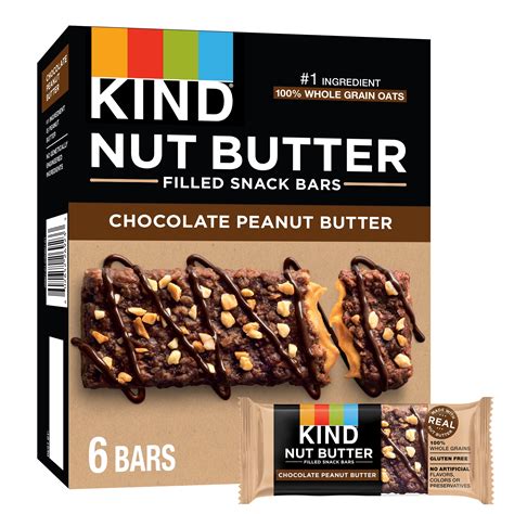 Kind Nut Bars Chocolate Peanut Butter Nut Butter Filled Bar 13 Oz 6 Count