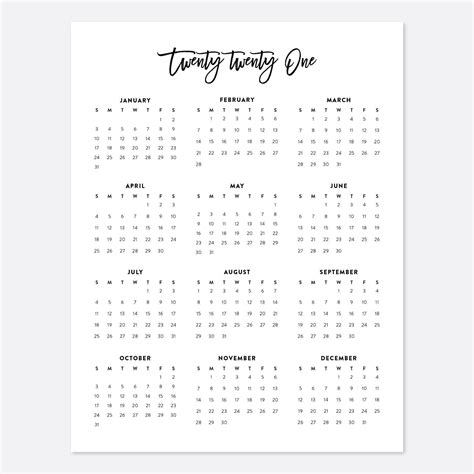 Print as many calendars as you want on your personal computer. 2021 Yearly Write In Calendars | Month Calendar Printable