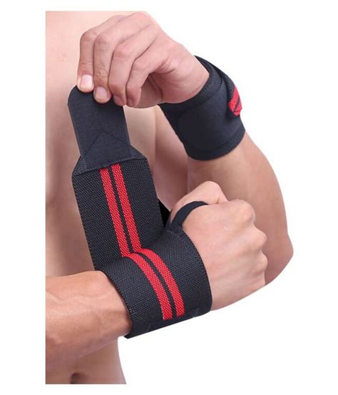 Gym Wrist Band with Thumb Support 1 Pair (Blue, Grey, Red ...