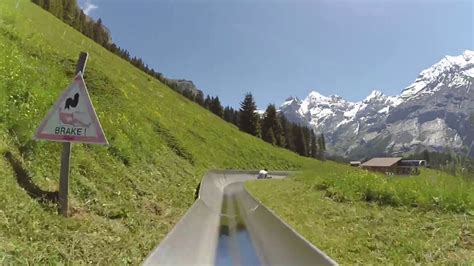 Switzerland Alpine Slide Kandersteg Youtube