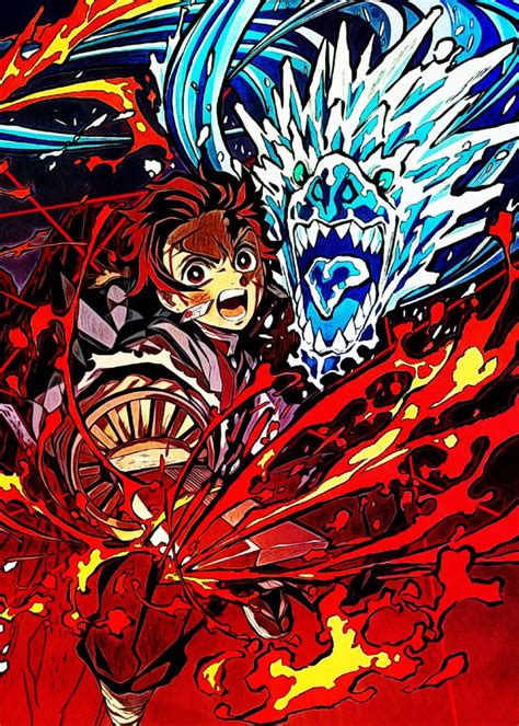Anime fnaf fanarts anime anime comics otaku anime kawaii anime anime angel anime demon mobile legend wallpaper dragon slayer. 'Anime Demon Slayer Tanjiro' Metal Poster - Reo Anime ...