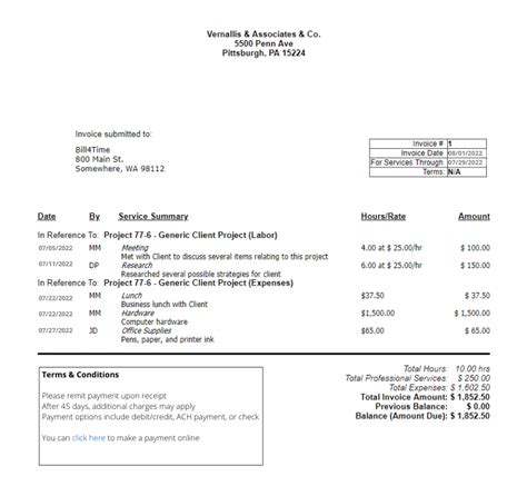 Law Firm Invoice Templates With Examples Bill4time Blog