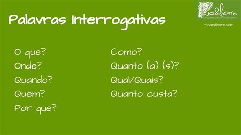Palavras Interrogativas Em Português A Dica Do Dia Rio And Learn