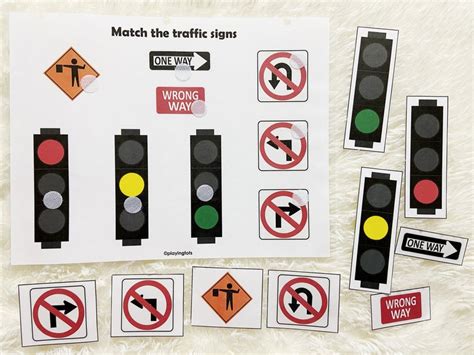 Road Traffic Signs Matching Activity Printable For Toddlers And