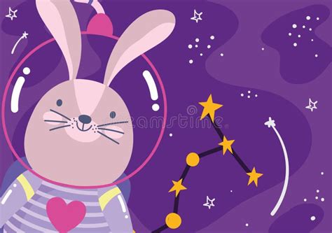 Space Rabbit Astronaut Stock Vector Illustration Of Cartoon 264702025