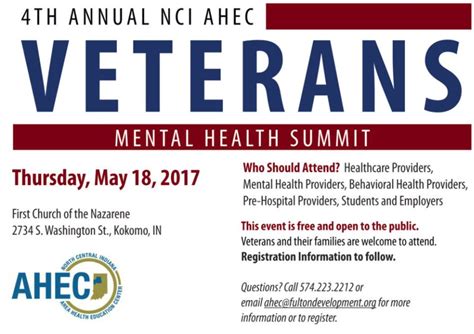 May 18 2017 4th Annual Nci Ahec Veterans Mental Health Summit