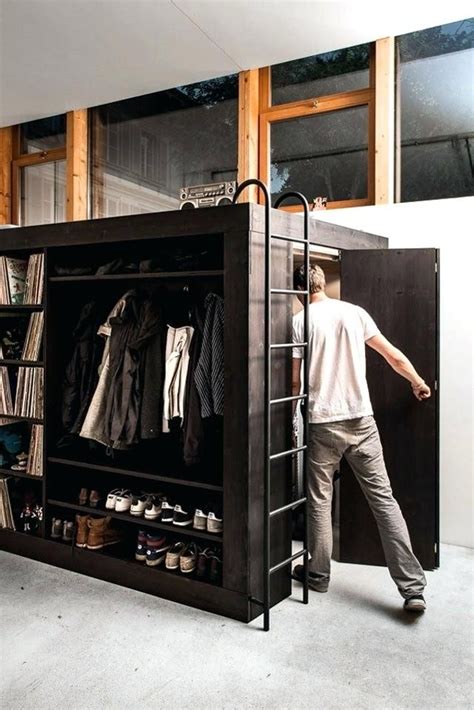 Loft Bed With Closet Living Cube Combines Entertainment Center Bookshelves Wardrobe マイクロアパート