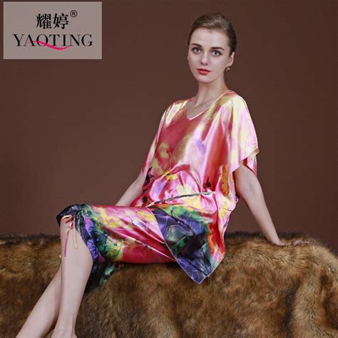 2018 Women Homewear Summer Folk Style Nightgown O Neck Large Size Silk Short Sleeve Shirt Knee