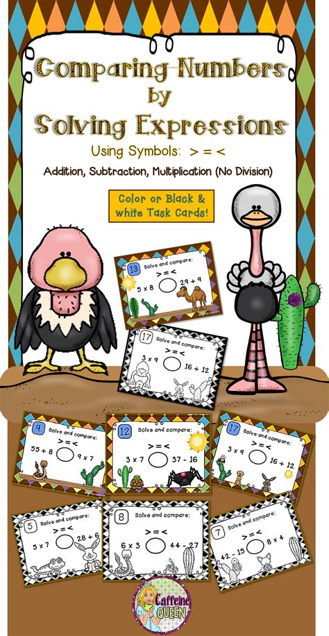 Greater Than Less Than Expressions 24 Task Cards Adding
