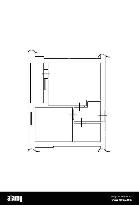 Floor Plan Apartment Blueprint With Construction Elements House