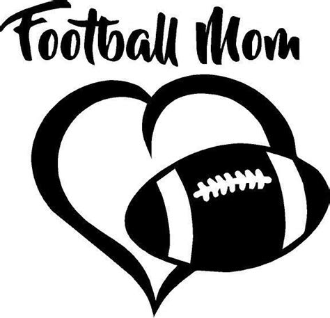 Football Mom Inside Heart Vinyl Decalsticker Sports Quarterback