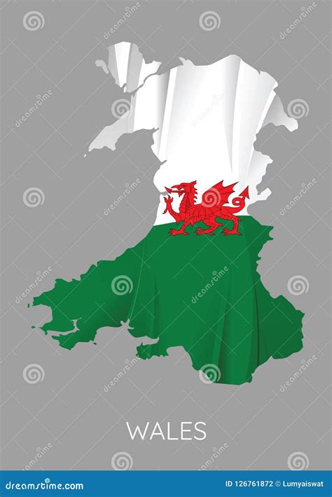 Map Of Wales Stock Vector Illustration Of Regions Modern 126761872