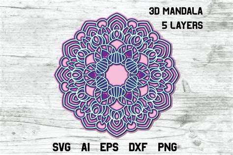 3d Mandala Svg Bundle Layered Svg Multi Layer Cut File 572287