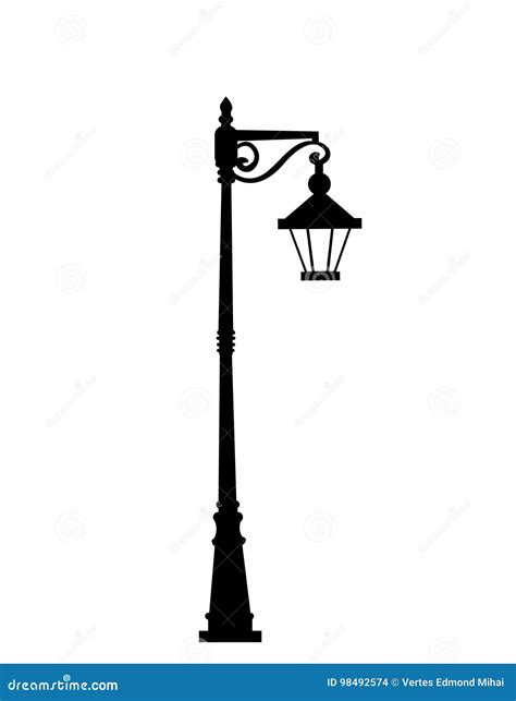 City Street Lantern Stock Vector Illustration Of Sign 98492574