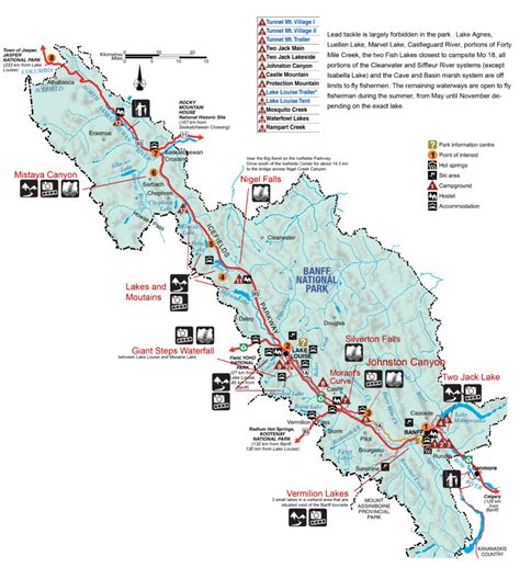 30 Banff National Park Map Maps Database Source