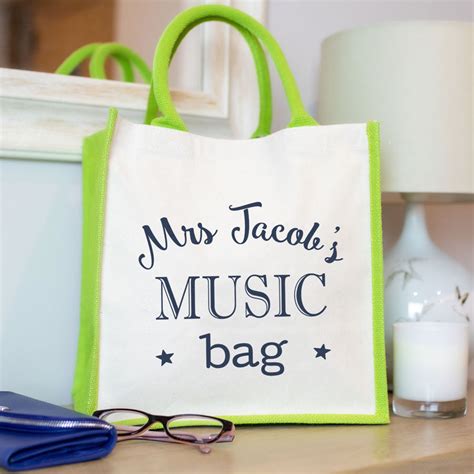 Maybe you would like to learn more about one of these? Personalised music canvas bag | Music teacher gifts ...