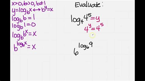 Evaluate Using Inverse Properties Of Logarithms YouTube