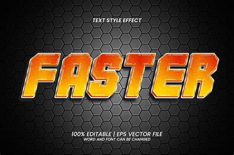 Premium Vector Editable Text Effect Faster 3d Style