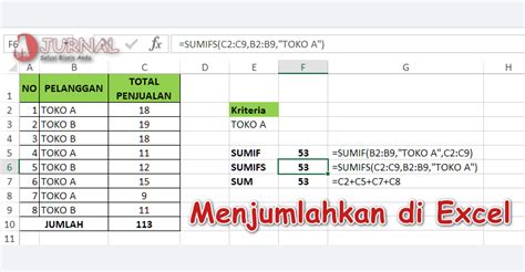 Cara Menjumlahkan Di Excel Secara Manual Dan Otomatis M Jurnal