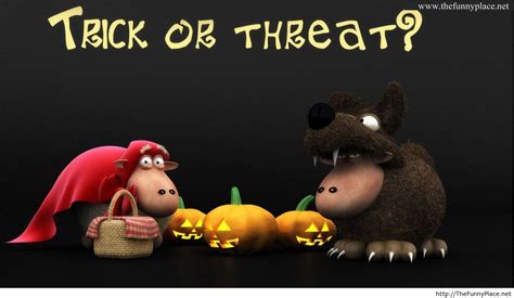 Trick Or Threat Halloween Funny Wallpaper 2013 Thefunnyplace