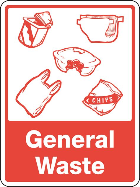 General Waste With Recycling Picto General Signs Uss