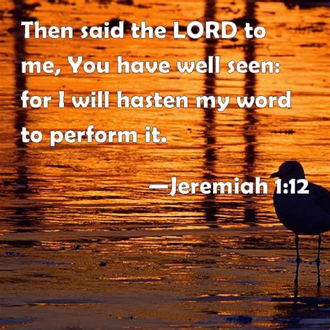 Jeremiah 112 Then Said The Lord To Me You Have Well Seen For I Will