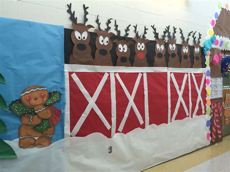 Reindeer Stable School Hallway Christmas School Office Christmas