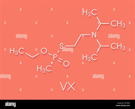 Vx Nerve Agent Molecule Chemical Weapon Skeletal Formula Stock Photo