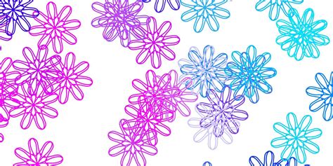 Light Pink Blue Vector Doodle Texture With Flowers 7693231 Vector Art