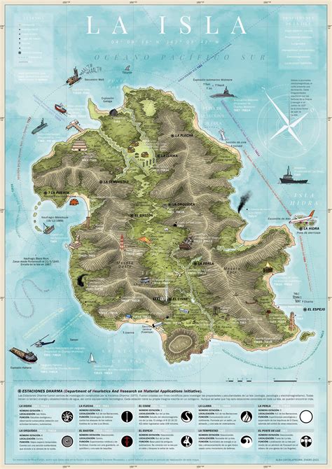Mapa De La Isla Etsy