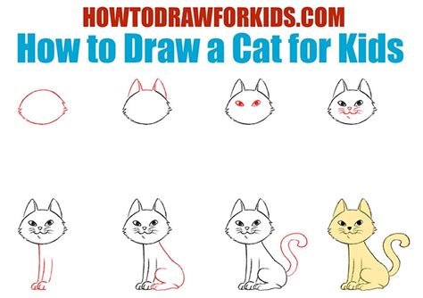 How To Draw A Cat For Kids How To Draw For Kids