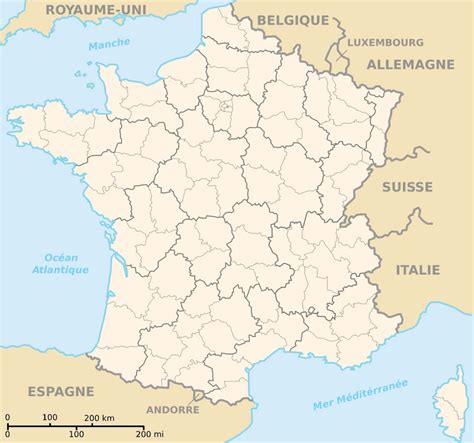 Carte de la france vierge avec les villes. Carte de France vierge couleur, Carte vierge de France en ...