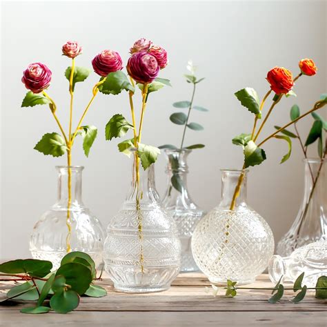 Europe Vintage Small Transparent Glass Vase Creative Small Living Room