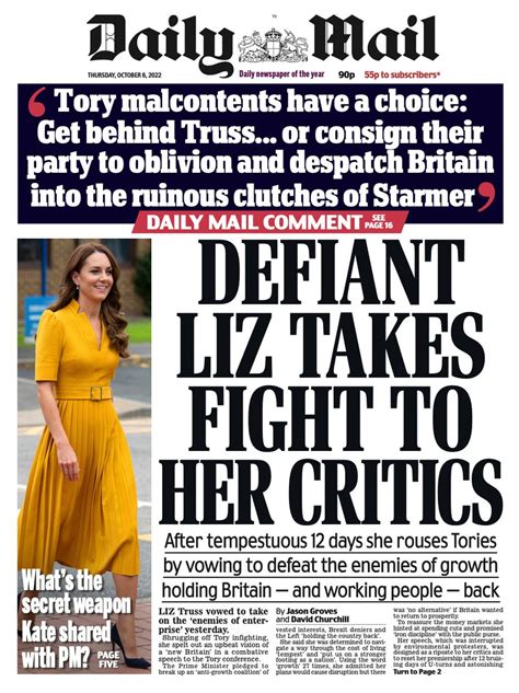 Daily Mail Front Page Th Of October Tomorrow S Papers Today