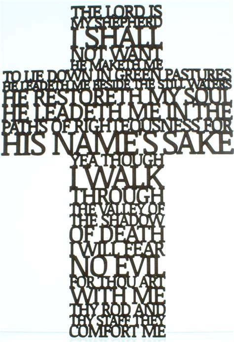 12x8 Prayer Cross Psalm 23 Cross W Base Etsy